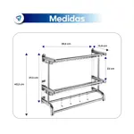 Organizador De Baño Dos Estantes Toallero Acero Inoxidable Waggs