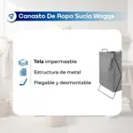Canasto Cesto Plagable Waggs Ropa Laundry Organizador Gris