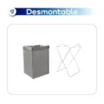 Canasto Cesto Plagable Waggs Ropa Laundry Organizador Gris