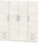 Placard Pac170 - 173cm Ancho, 4 Estantes, 4 Puertas, 4 Cajones, Blanco