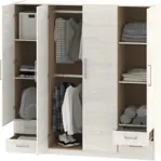 Placard Pac170 - 173cm Ancho, 4 Estantes, 4 Puertas, 4 Cajones, Blanco