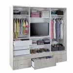 Vestidor 3 puertas 220 x 220 cm Interior 3 Cajones  CODIGO 5311 BLA