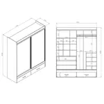 Vestidor 2 Puertas 180 x 220 cm con 1 Puerta Espejo  CODIGO 503 BLA