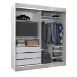 Placard Vestidor 2 Puertas Corredizas con Espejo 180X200  CODIGO 506 BLA