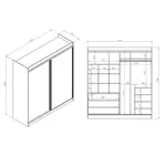 Placard Vestidor 2 Puertas Corredizas con Espejo 180X200  CODIGO 506 BLA