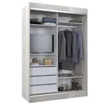 Placard Vestidor 2 Puertas Corredizas con Espejo 140X200  CODIGO 521 BLA