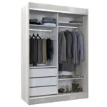 Placard Vestidor 2 Puertas Corredizas con Espejo 140X200  CODIGO 521 BLA