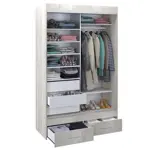 Vestidor 2 Puertas 140 x 220 cm con 1 Puerta espejo  CODIGO 523 BLA