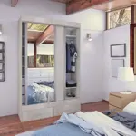 Vestidor 2 Puertas 140 x 220 cm con 1 Puerta espejo  CODIGO 523 BLA