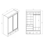 Vestidor 2 Puertas 140 x 220 cm con 1 Puerta espejo  CODIGO 523 BLA