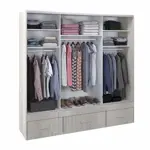 Vestidor 3 Puertas 1 Puerta con Espejo 220 x 220 cm  CODIGO 530 BLA