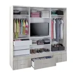 Vestidor 3 Puertas 1 Puerta con Espejo 220 x 220 cm  CODIGO 530 BLA