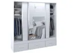 Vestidor 3 puertas 220 x 220 cm Interior 6 Estantes 1 puerta con espejo  CODIGO 5302 BLA