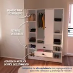 Ropero Placard De Melamina 4 Puertas Centro Estant Libe40bl