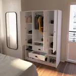 Ropero Placard De Melamina 4 Puertas Centro Estant Libe40bl