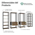 Placard Vestidor Valencia Módulo Abierto 4 Cajones 258 Cm