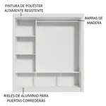Placard Madesa 3 Puertas Corredizas Con Espejos 170x205x51 B