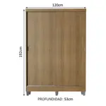 Placard Luke Madesa 2 Puertas Corredizas Madera Con Patas
