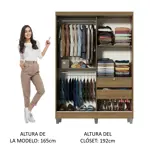 Placard Luke Madesa 2 Puertas Corredizas Madera Con Patas
