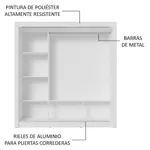 Placard Madesa Nobre Ropero Con 3 Puertas Corredizas 1 Espejo 170x205x51