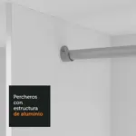 Placard Madesa Nobre Ropero Con 3 Puertas Corredizas 1 Espejo 170x205x51