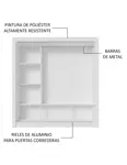 Placard Madesa Nobre 3 Puertas Corredizas 170x205x51 Cm