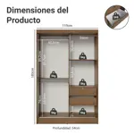 Placard Madesa Max 2 Puertas Corredizas 2 Cajones 119x183