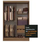 Placard Madesa Max 2 Puertas Corredizas 2 Cajones 119x183