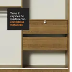 Placard Madesa Max 2 Puertas Corredizas 2 Cajones 119x183