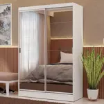 Placard Madesa Puertas Corredizas Con Espejos 119x183 Blanco