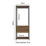 Placard Vestidor Valencia Módulo Abierto 2 Cajones 70 Cm Madesa