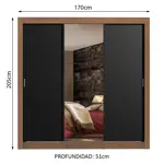 Placard Madesa Lyon Puertas Corredizas 1 Espejo 4 Cajones