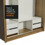 Placard Madesa Lyon Puertas Corredizas 1 Espejo 4 Cajones