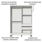 Ropero Placard Luke Madesa 2 Puertas Corredizas Con Patas