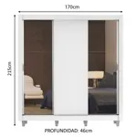 Placard Madesa Lyon 3 Puertas 2 Espejos 2 Cajones Con Patas