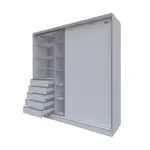 Gran Placard EMC 2,20m Puertas Corredizas con 5 Cajones Blanco