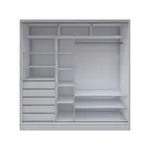 Gran Placard EMC 2,20m Puertas Corredizas con 5 Cajones Blanco