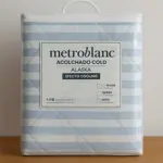 Acolchado cold alaska -efecto frio - medida 1 1/2 plaza color celeste