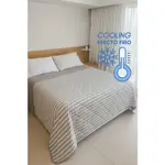 Acolchado cold alaska -efecto frio - medida 1 1/2 plaza color celeste