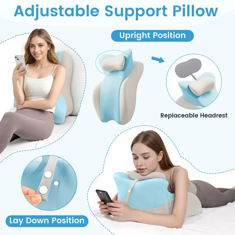 Almohada en Cuña cjc 27° de Espuma Viscoelástica Ergonómica