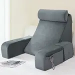 Cojín de lectura ENITYA para cama sentado para adultos, color gris