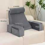 Cojín de lectura ENITYA para cama sentado para adultos, color gris