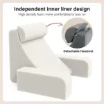 Cojín de lectura ENITYA para cama sentado para adultos, color gris
