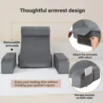 Cojín de lectura ENITYA para cama sentado para adultos, color gris