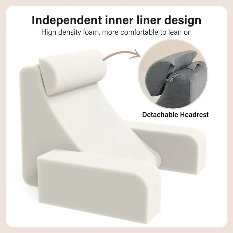 Cojín de lectura ENITYA para cama sentado para adultos, color gris