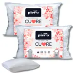 Set X2 Almohadas Piero Cuore 70x40 Vellón y Corazón de Espuma