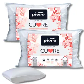 Set X2 Almohadas  Cuore 70X40 Vellón Y Corazón De Es...