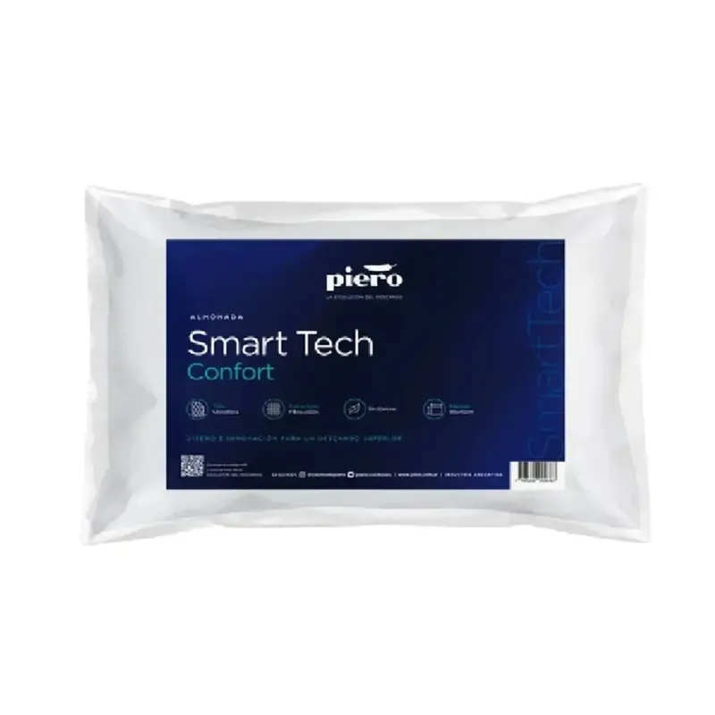 almohada piero smart tech 70x40 cm fibra siliconada soft