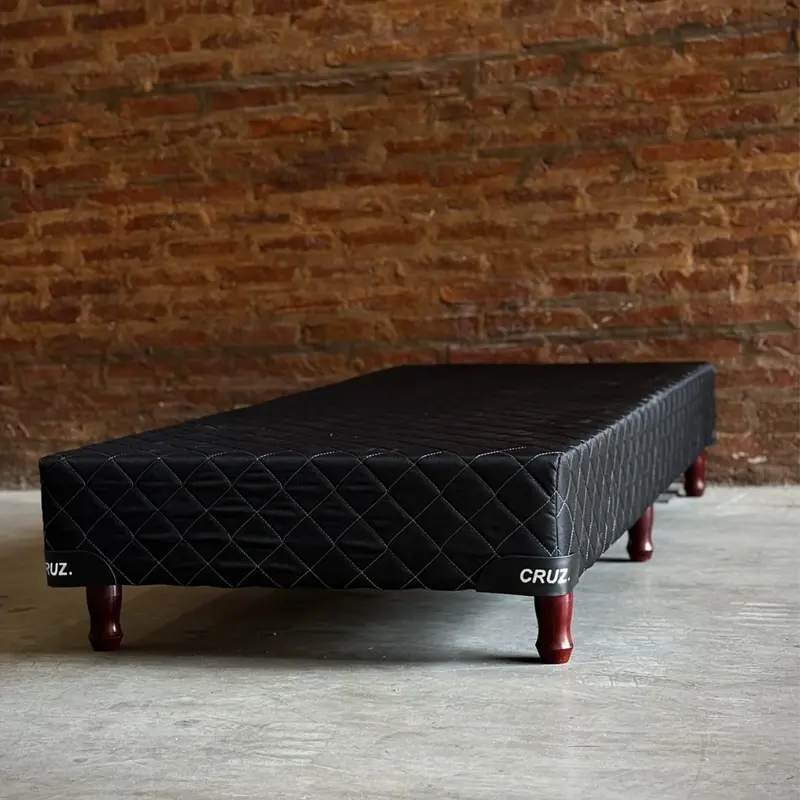 base de sommier cruz microfibra negro 80x190