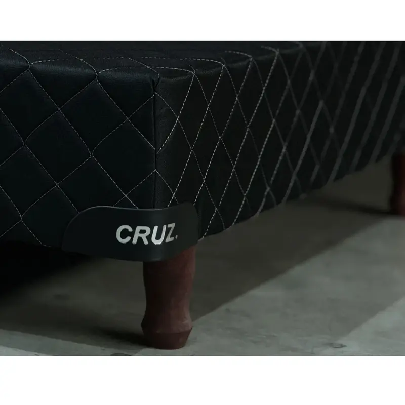 base de sommier cruz microfibra negro 80x190